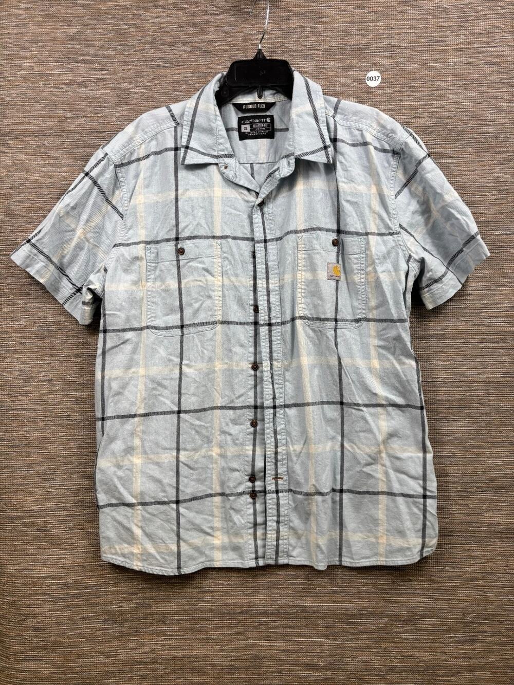 Carhartt Rugged Flex Plaid Shirt Mens Size M Relaxed Fit Lightweight TW5701-M